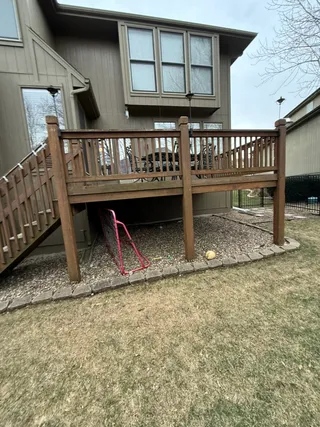 Aging wood deck before its replacement