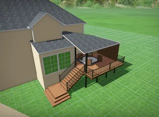 3D design render of a custom composite deck