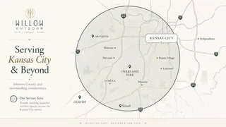 Map of the Willow Outdoor service area covering Kansas City, Johnson County, and surrounding communities