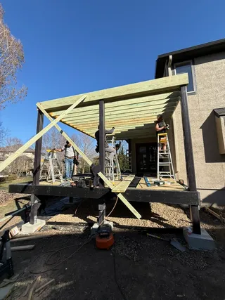 Willow Outdoor crew constructing a custom deck